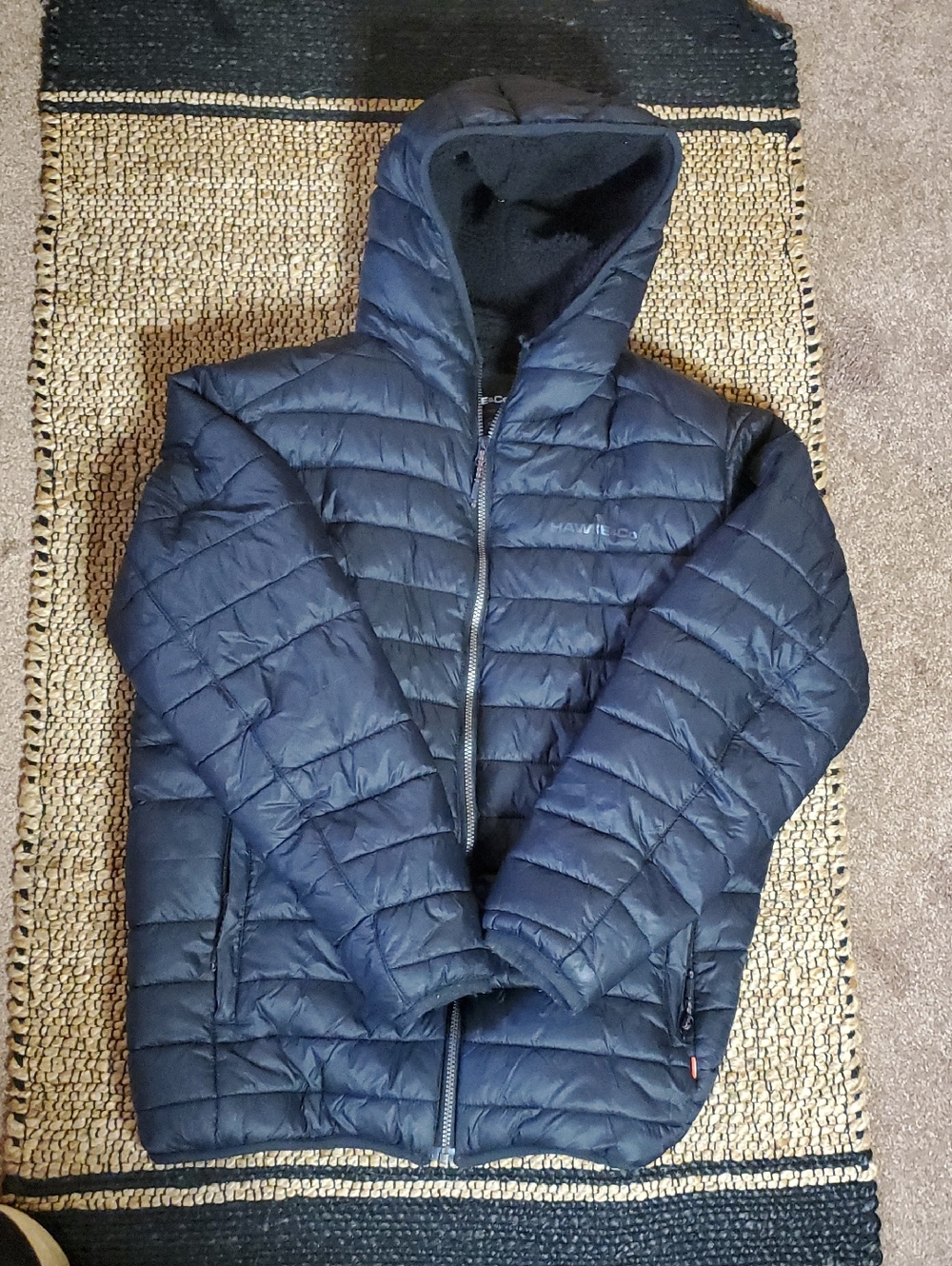 Hawke & Co Black Hooded Quilted Puffer Jacket